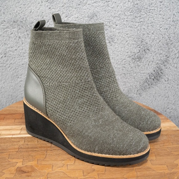 Sofft Shoes - Sofft Women's Elaina Ankle Boots US Size 6.5 M Dark Gray Sweater Knit & Leather